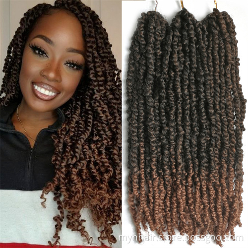 18 Inch Pre-looped Passion Crochet Hair for Women Synthetic Braids Ombre Pre-twisted Passion Twist Hair